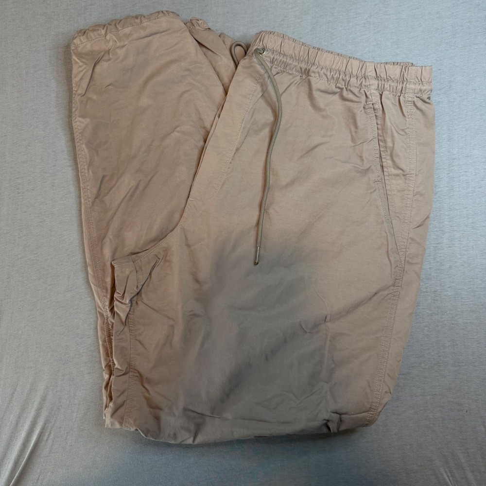 Abercrombie & Fitch Womens‎ XL Tan Khaki Cotton Nylon Jogger Pants Drawstring